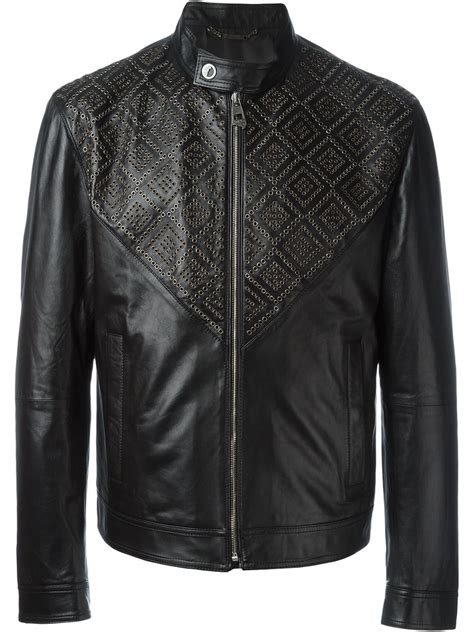 versace mens jacket leather|Versace leather jacket price.